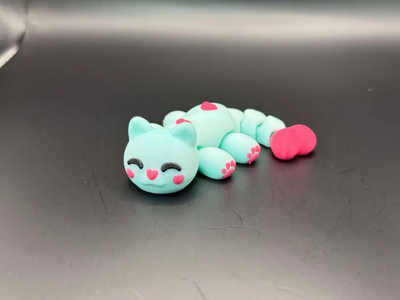 Valentine's Day Articulated Kawaii Cat with Paws — modelo 3D