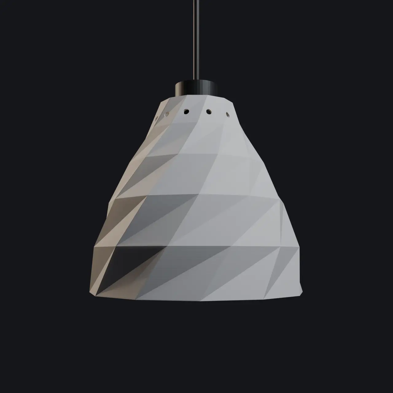 Facets Lamp - Low Poly Origami E27 Lamp Shade with Table and Wall Stand — modelo 3D