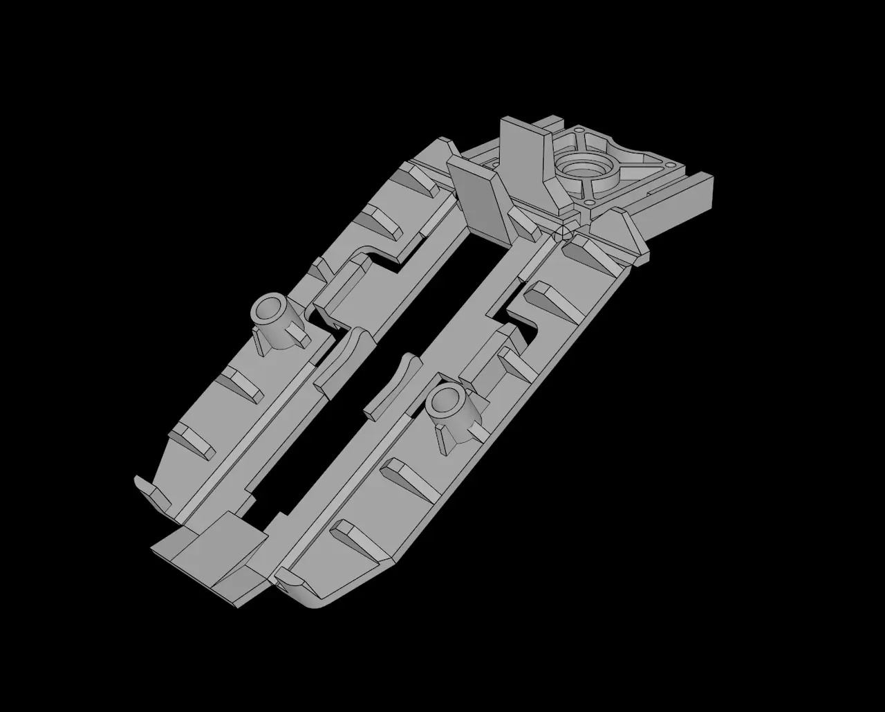 Lego Compatible (32306-f4.dat) Technic Wheel Holder 9 x 3 (Open and Bent Downwards 30 degrees) — modelo 3D