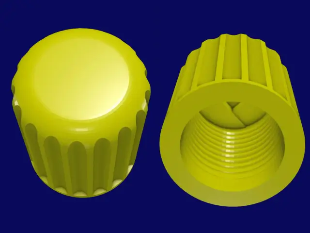 Car / bike valve cap (progressive thread) — modelo 3D