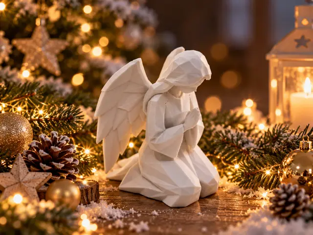Betender Weihnachtsengel, Low Poly Angel, Multicol — modelo 3D