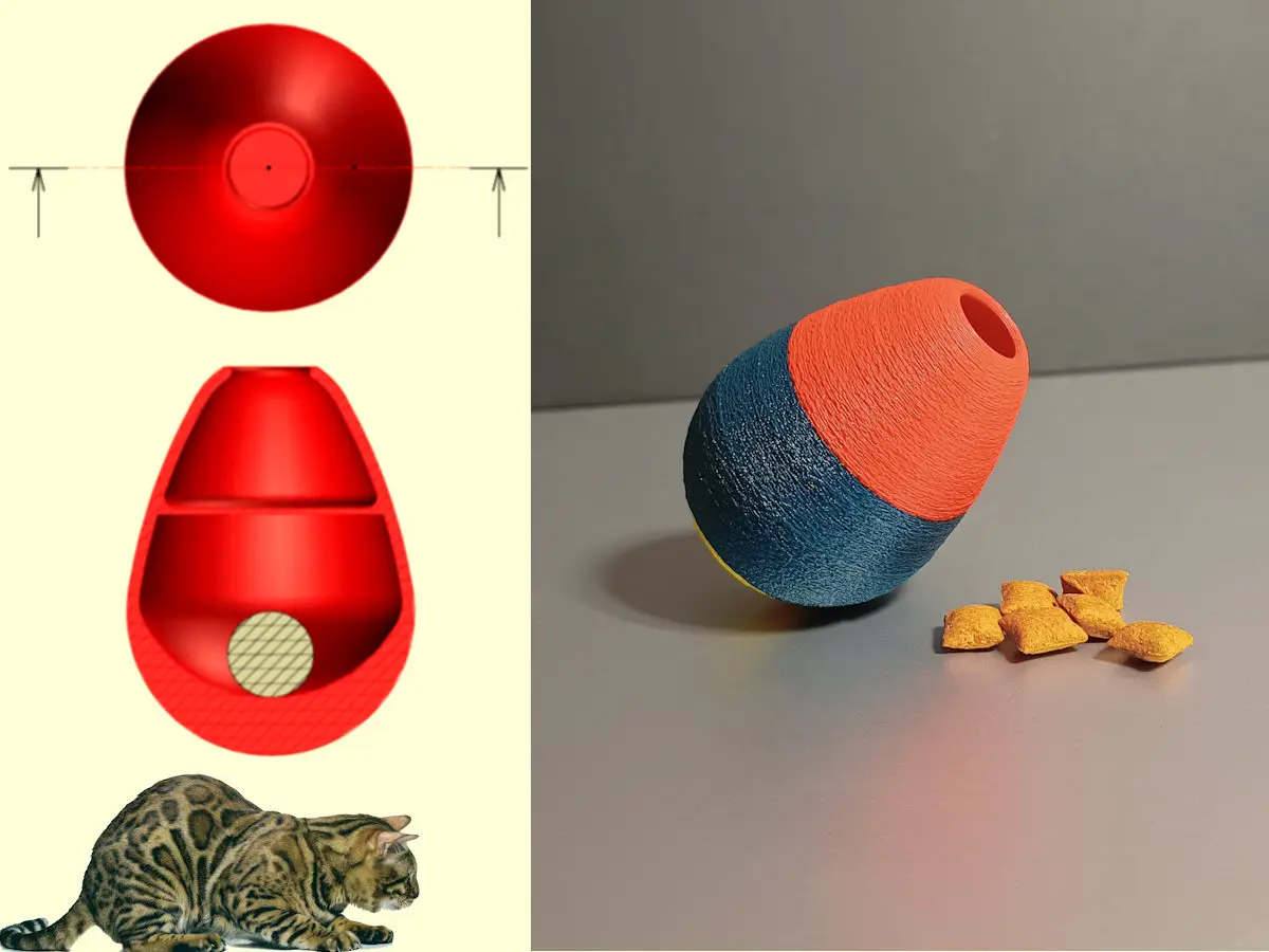 Tumbling Treats Egg (Cat Toy) — modelo 3D