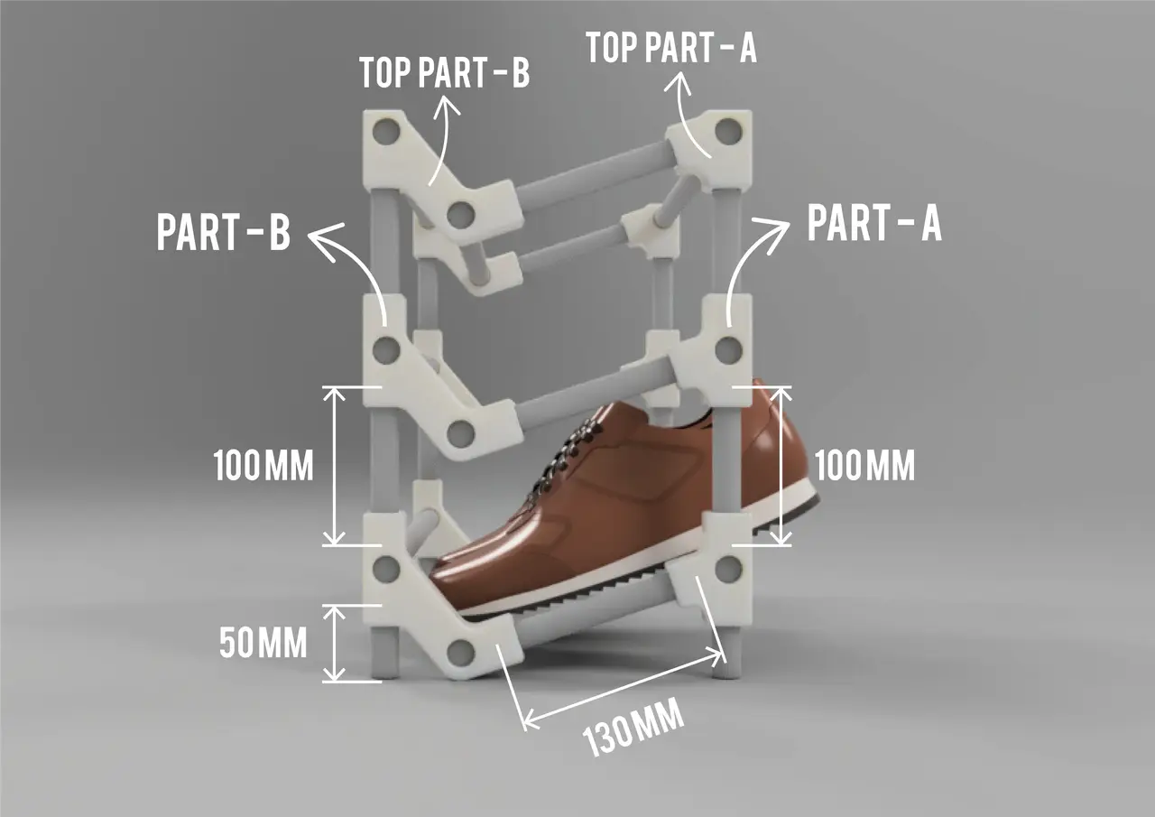Modular Shoe Rack — modelo 3D