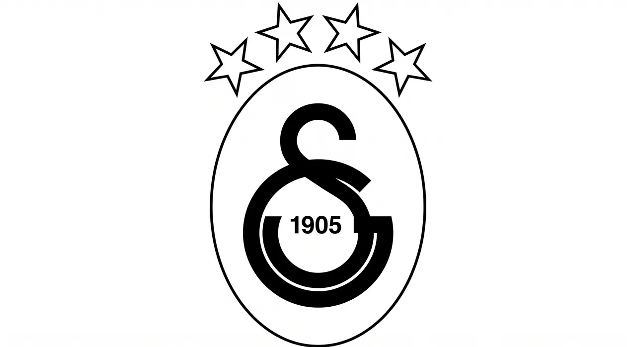 Galatasaray SK 4-Star Crest 2D Wall Art - 1905 GS Football Club Logo Sign STL — modelo 3D