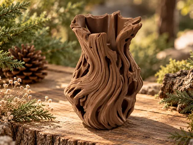 Driftwood Tree Stump Vase – Organic Wood Decor — modelo 3D