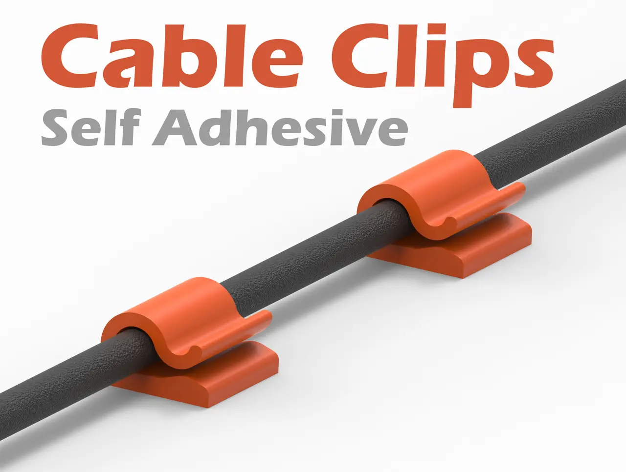 Cable Clips Collection - Self Adhesive - 4 Variations ( Parametric ) — modelo 3D