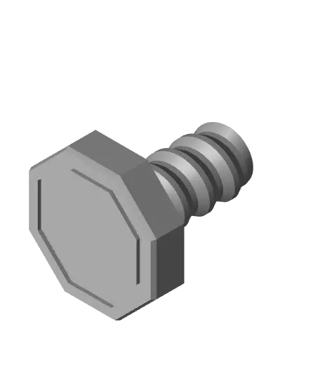 13 mm Small Thread, Flat Head, Bolt — modelo 3D