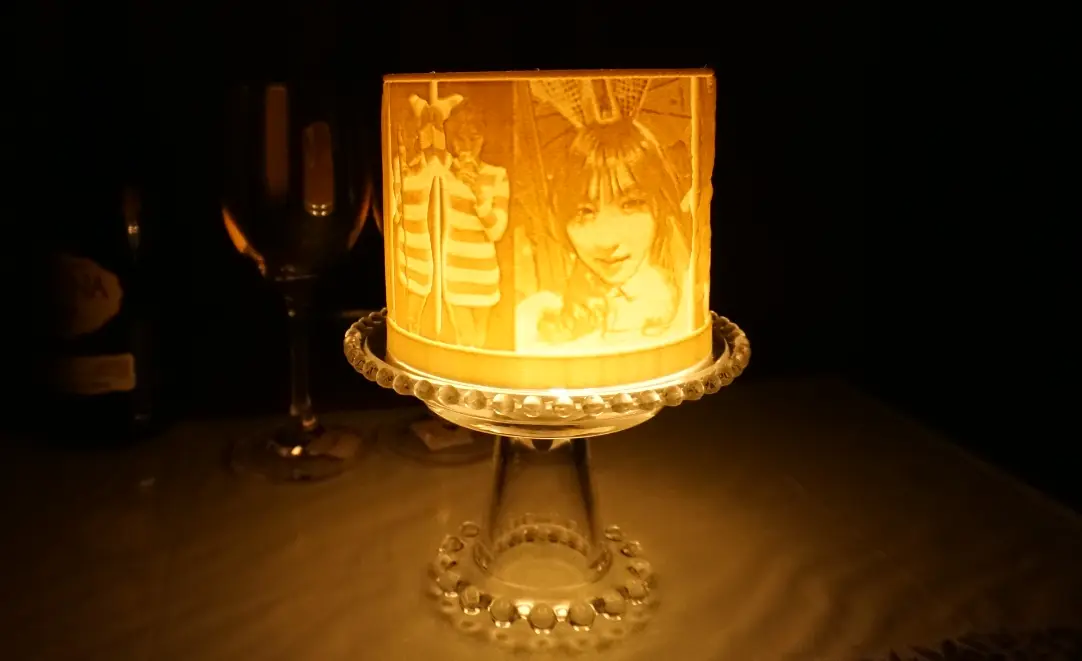 Customizable cylinder lithophane lamp — modelo 3D