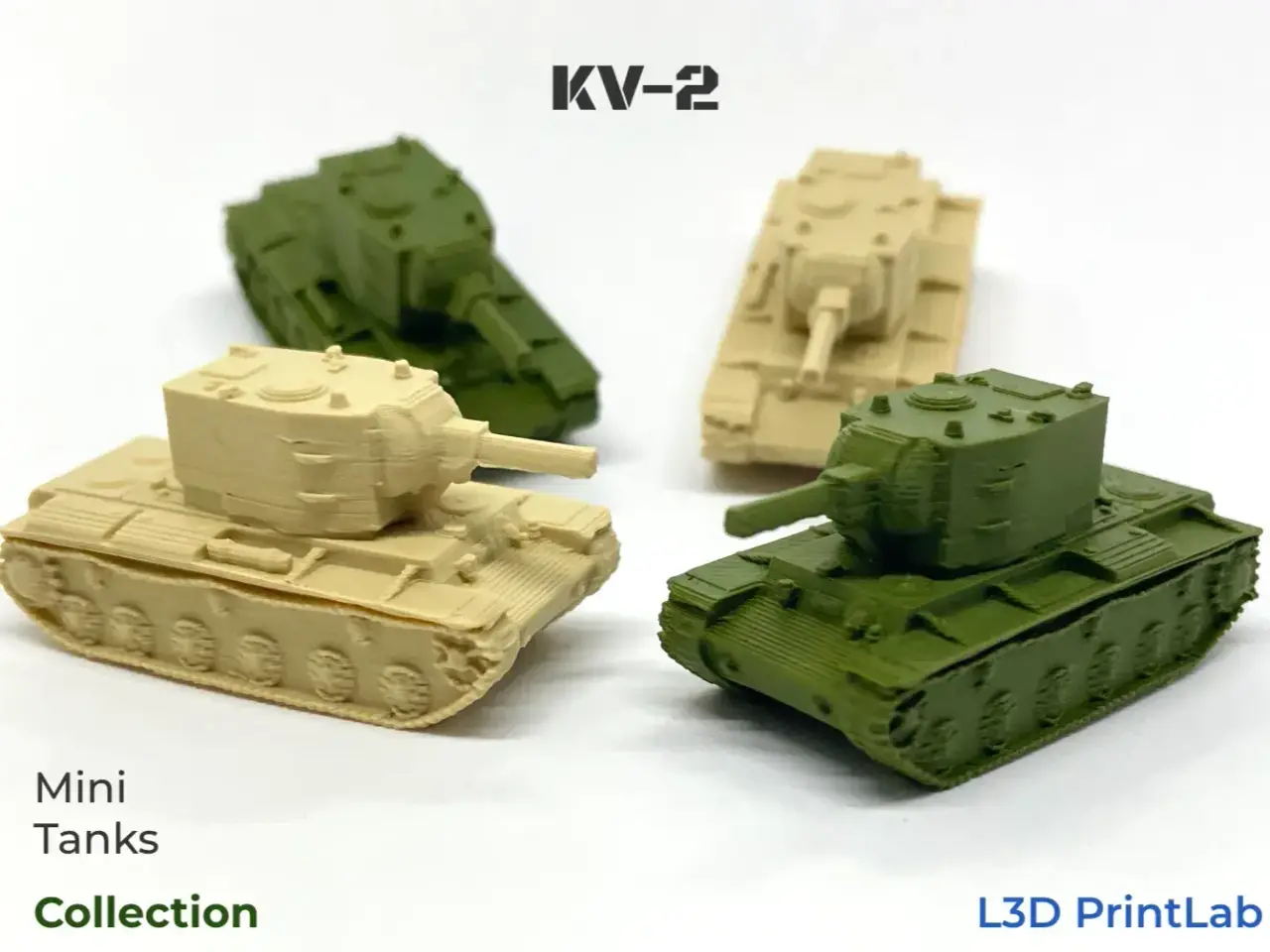 Mini KV-2 Tank 1/200 Scale By L3D PrintLab — modelo 3D