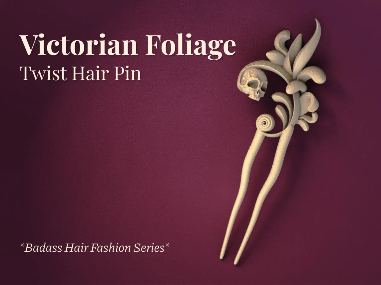 Victorian Foliage - Twist Hairpin — modelo 3D