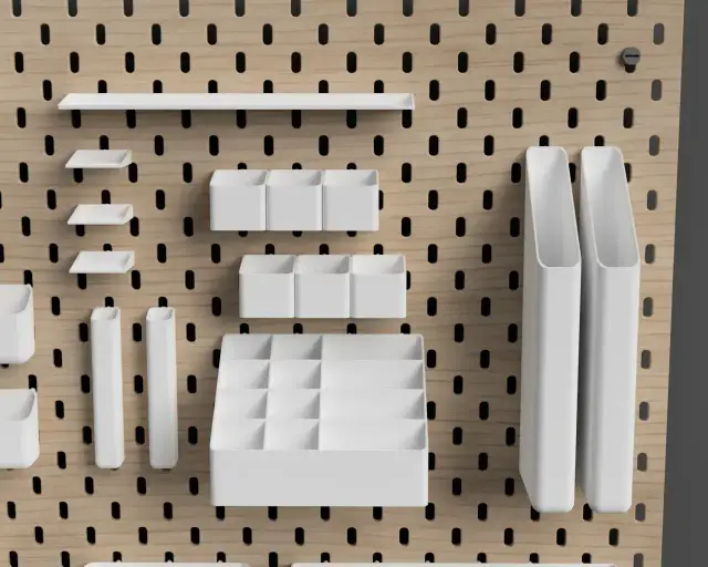 Ajouts IKEA SKADIS : bacs et étagères paramétriques — modelo 3D