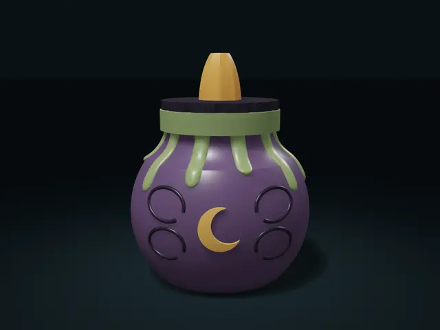 Wax-Drip Potion Jar with Wide Mouth and Stopper Lid — modelo 3D
