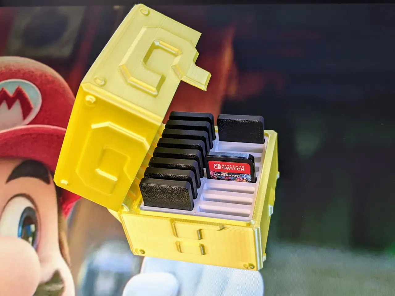 Game Holder Insert for Mario Coin Block (Nintendo Switch compatible) — modelo 3D