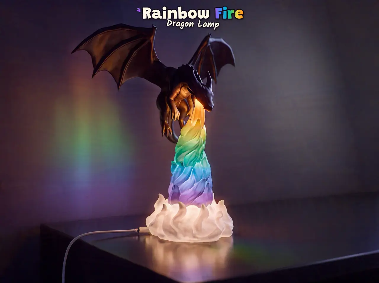 Rainbow Fire Dragon Lamp – ColorMix — modelo 3D
