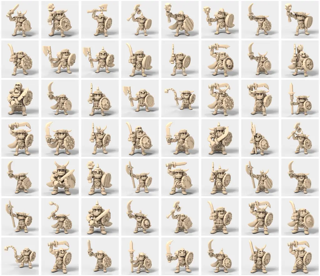 56 heavy orcs / black orcs / orc leaders [HMEDLEA_lot1] — modelo 3D