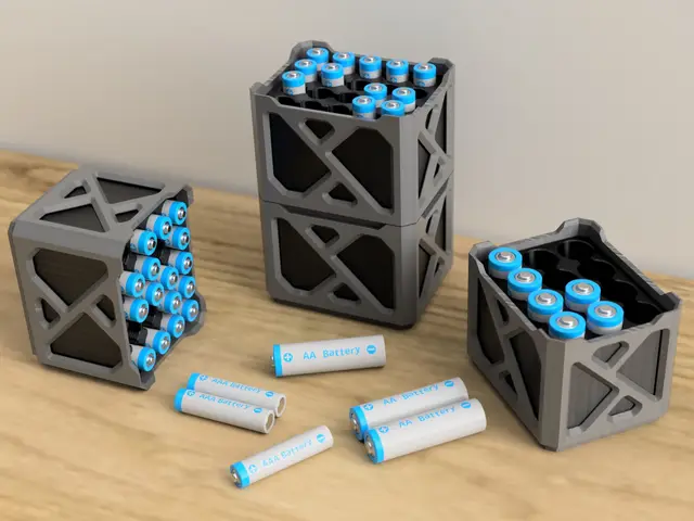 Industrial Stackable Battery Organizer for AA & AAA | Storage Container Holder — modelo 3D