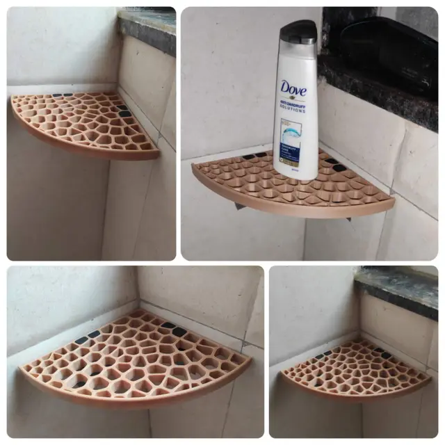 Voronoi bathroom corner shelf — modelo 3D