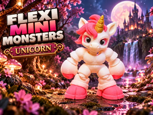 Flexi Mini Monsters: Unicorn — modelo 3D