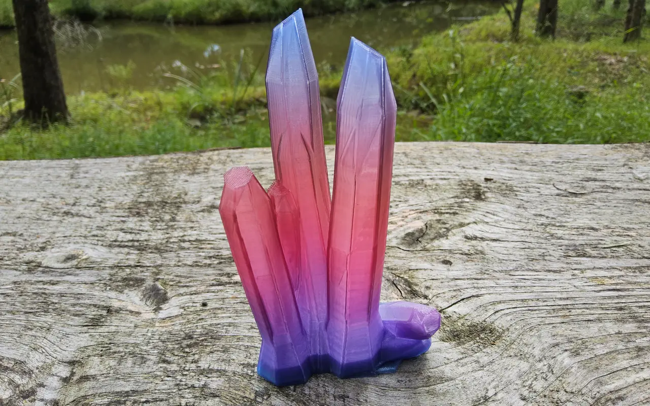 Transparent Scapolite Crystal Terrain Piece. Easy Printing. — modelo 3D