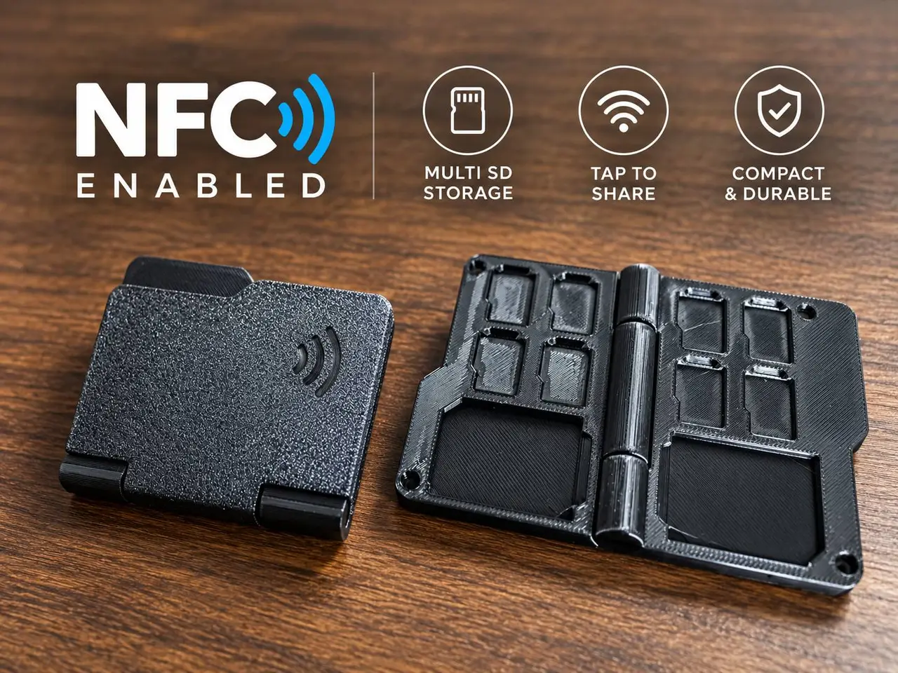 NFC Enabled SD & Micro SD card Holder — modelo 3D