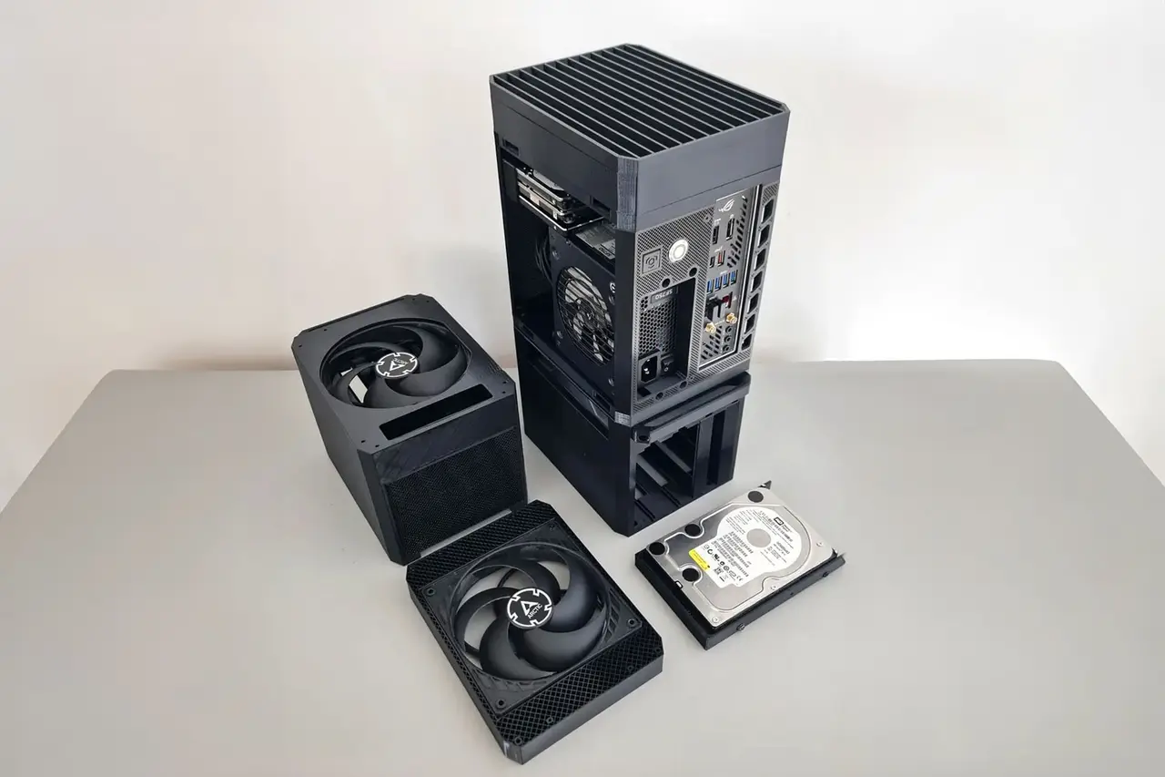 NAS ITX PC Case with stackable expansions [MODCASE MASS] — modelo 3D