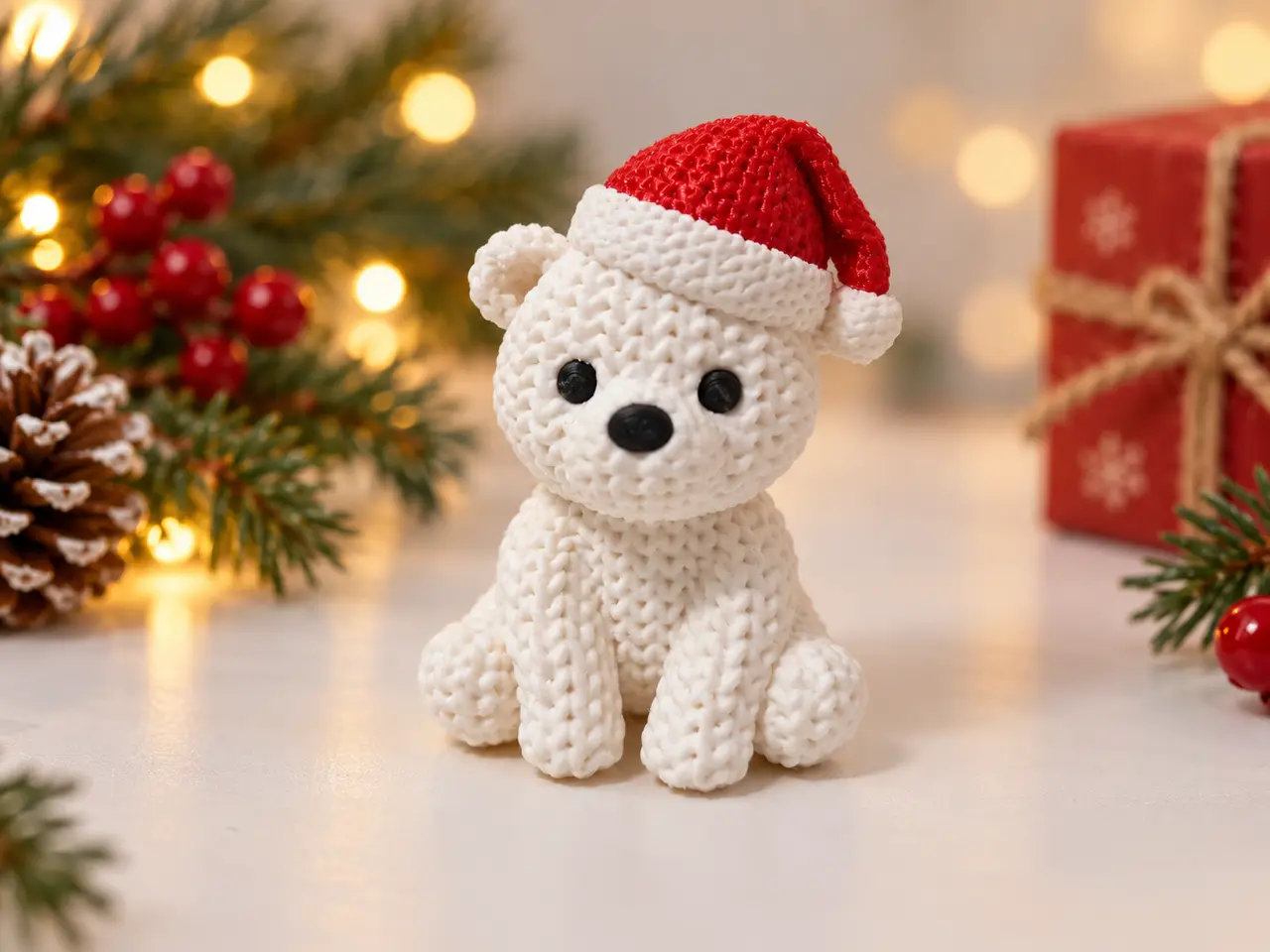 Knitted Christmas Polar Bear - no AMS, no glue — modelo 3D