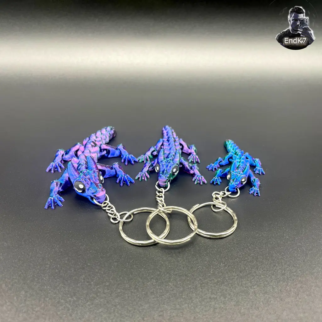 Baby Bull Dragon Keychain - Flexi - Print in Place - No Supports — modelo 3D