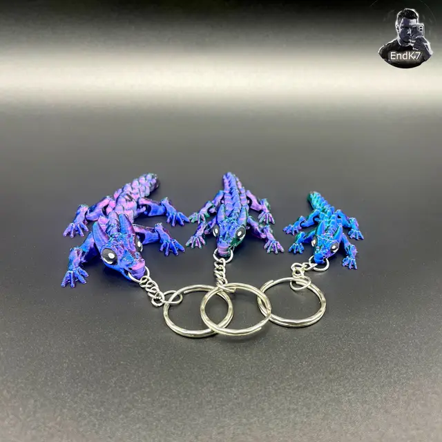Baby Bull Dragon Keychain - Flexi - Print in Place - No Supports — modelo 3D
