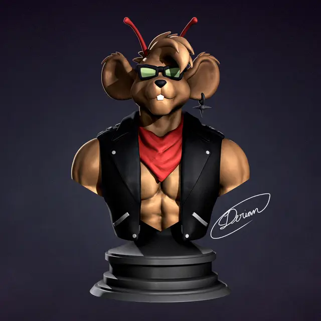 3D printable - Mice Biker from Mars — modelo 3D