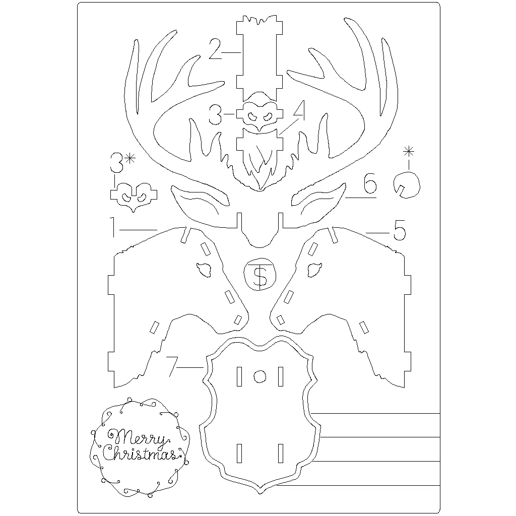 Christmas Reindeer kit card — modelo 3D