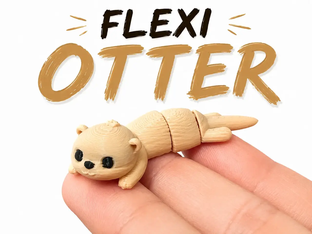 Small cute Flexi Otter, Articulated chibi animal — modelo 3D