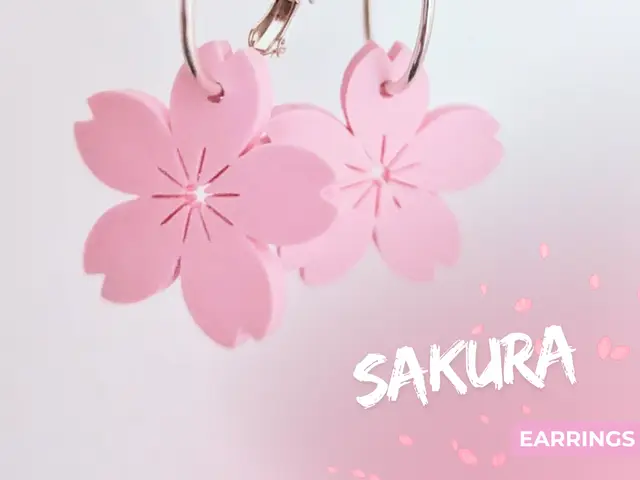 Sakura Cherry Blossom Earring/Keychain — modelo 3D