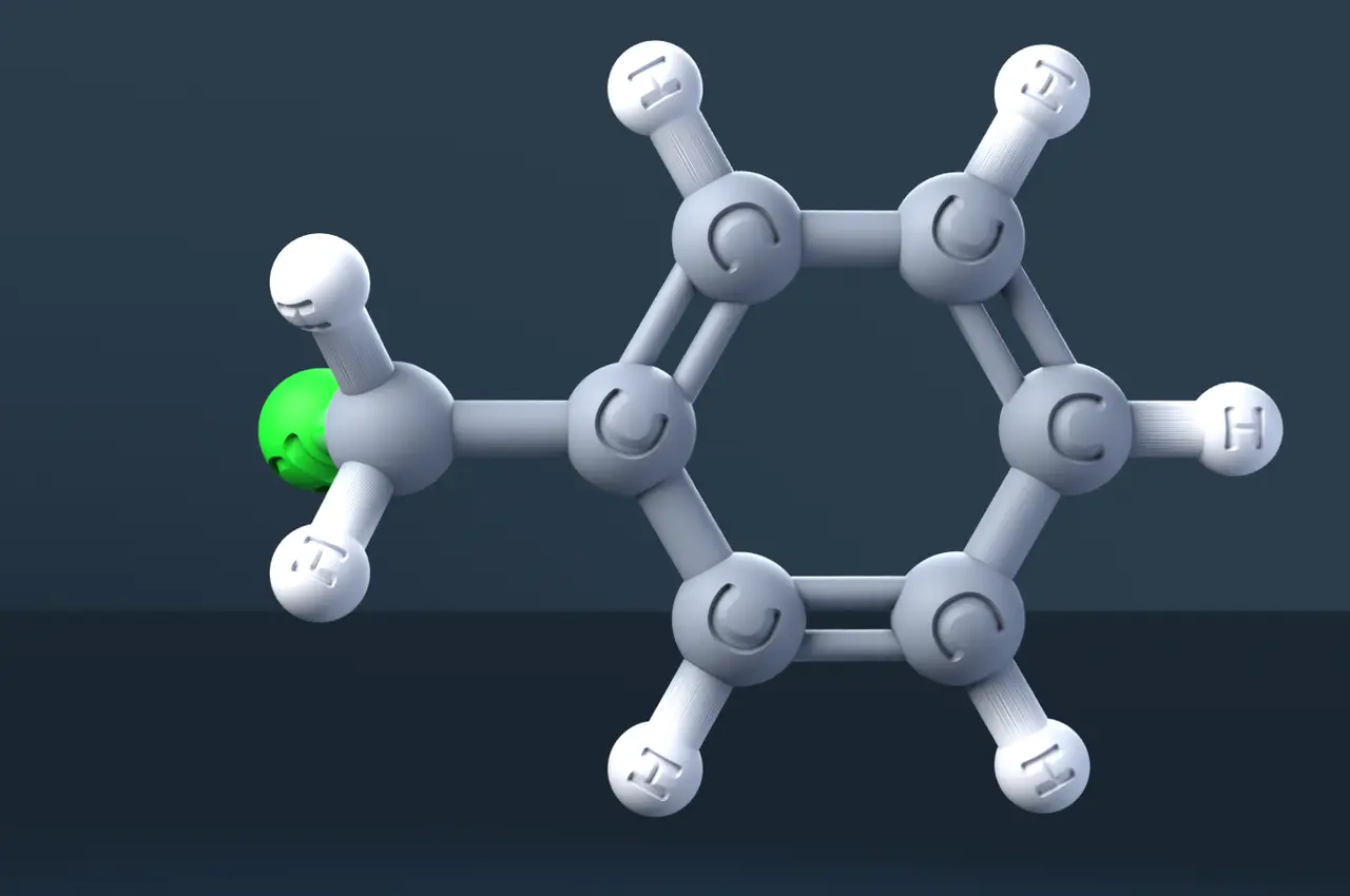 Benzyl Chloride 3D Model — CAS 100-44-7 — modelo 3D