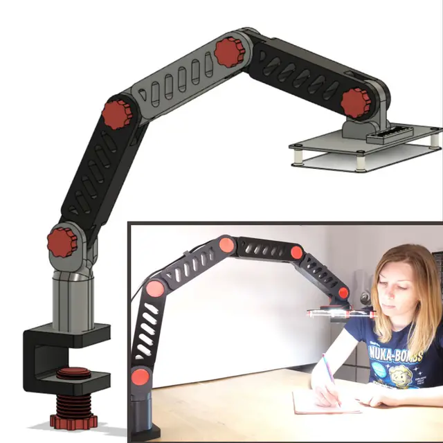 Articulated lamp with explanatory video — modelo 3D