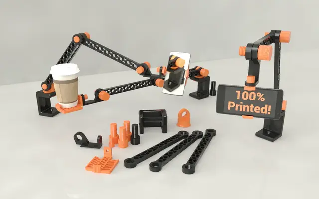 Flexible & sturdy phone arm (100% Printed) — modelo 3D