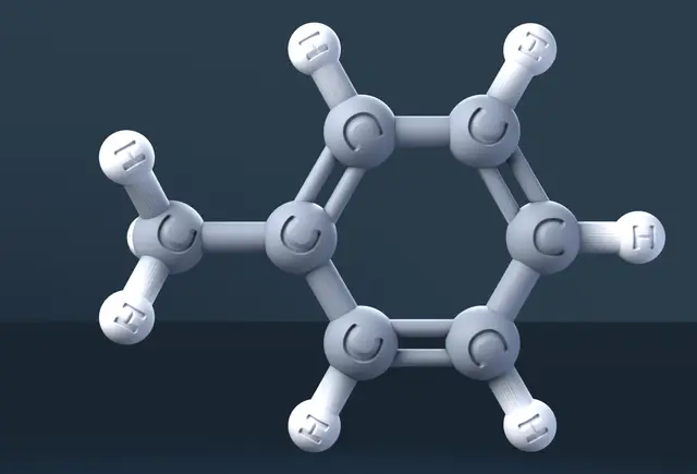 Toluene 3D Molecular Model — CAS 108-88-3 — modelo 3D