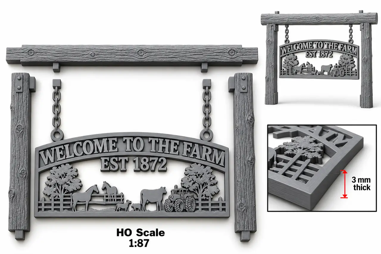 WELCOME TO THE FARM — EST 1872 — modelo 3D