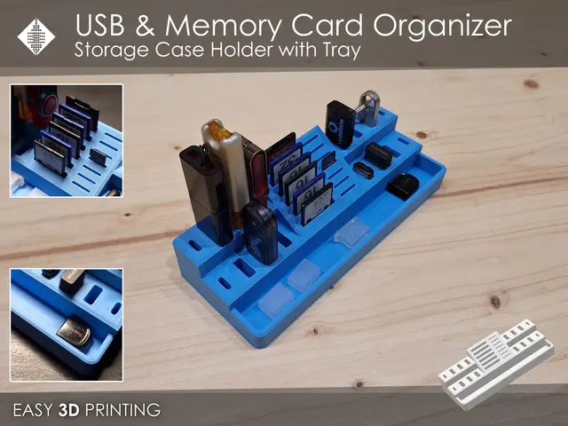 USB Holder & Memory Card Organizer with Tray — modelo 3D