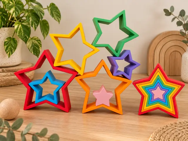 Regenboog Stapel sterren – Balanceren — modelo 3D