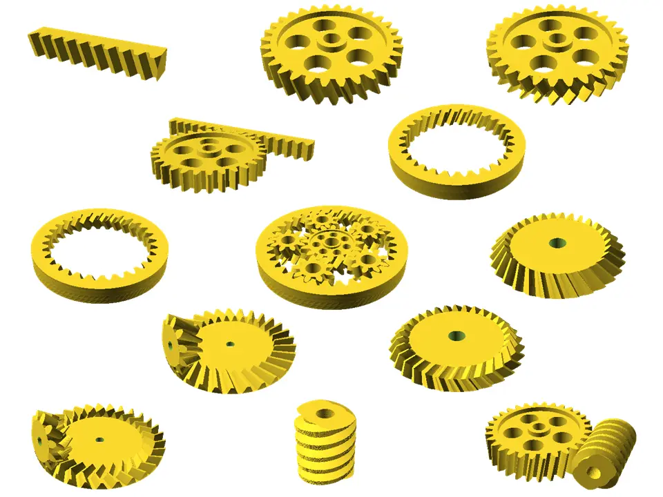 Getriebe Bibliothek für OpenSCAD / Gears Library for OpenSCAD — modelo 3D