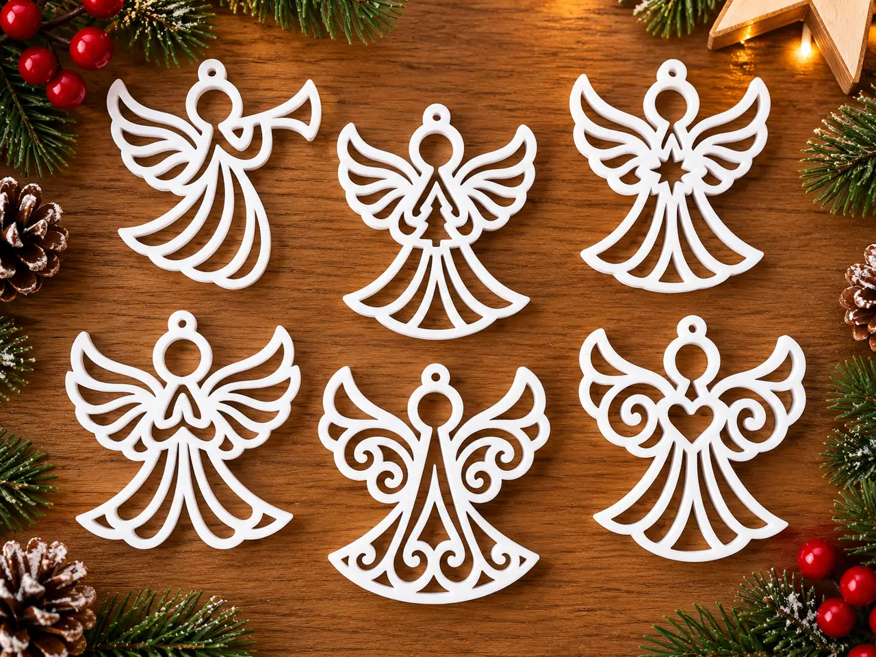 Christmas Angel Ornaments – Set of 6 — modelo 3D