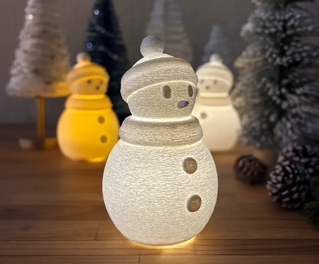 Snowman Tea-Light Ornament – 3D Printed Holiday Glow — modelo 3D