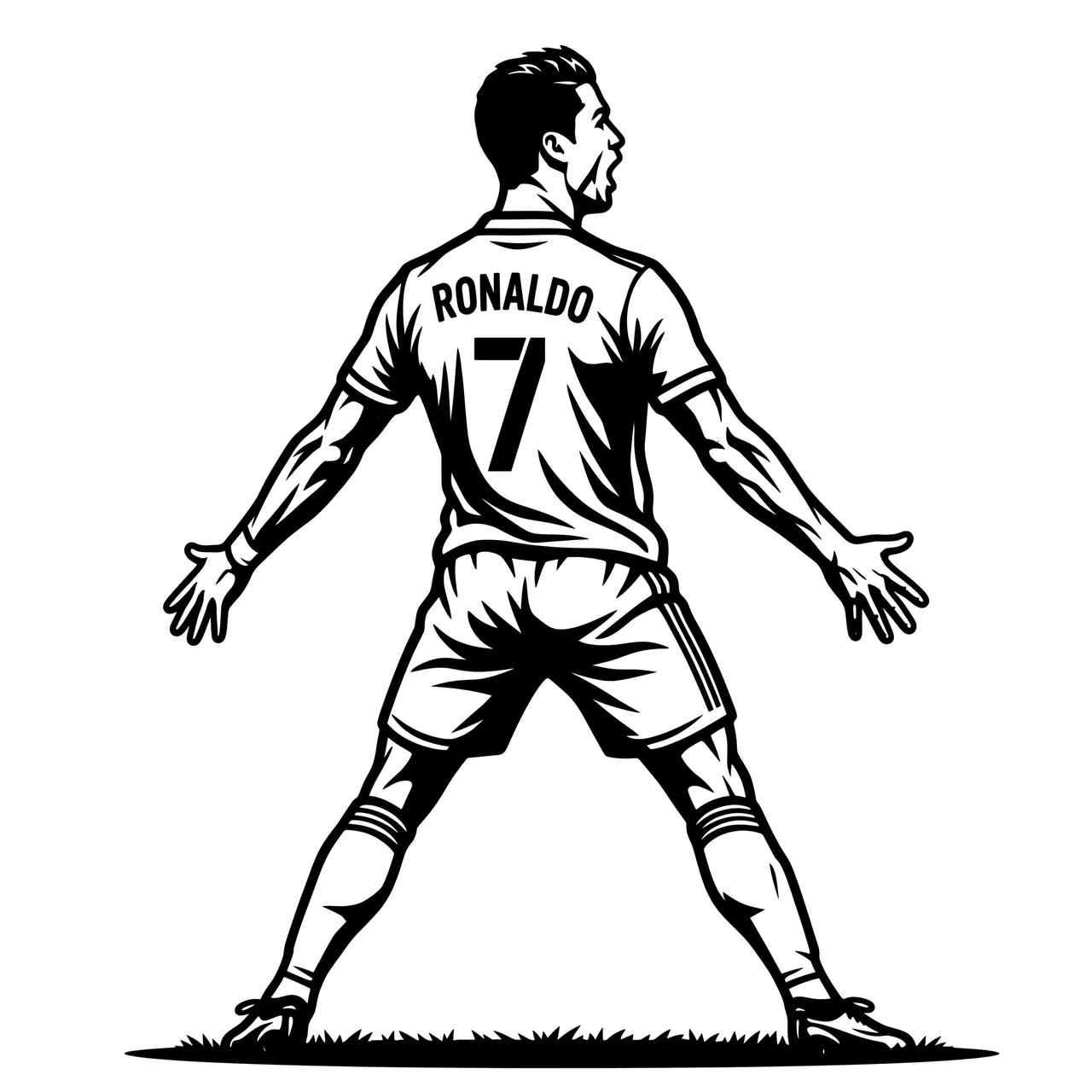 Cristiano Ronaldo Siu Celebration 2D Wall Art - CR7 Football Silhouette Sign STL — modelo 3D