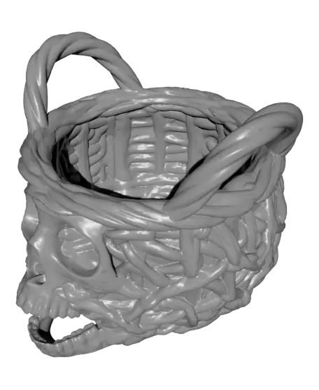 Skull weaved basket — modelo 3D