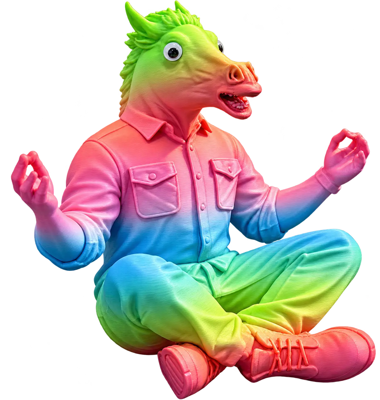 Meditating Man-Horse – Horse Mask Meditator Figurine 3D Print File (3MF) — modelo 3D