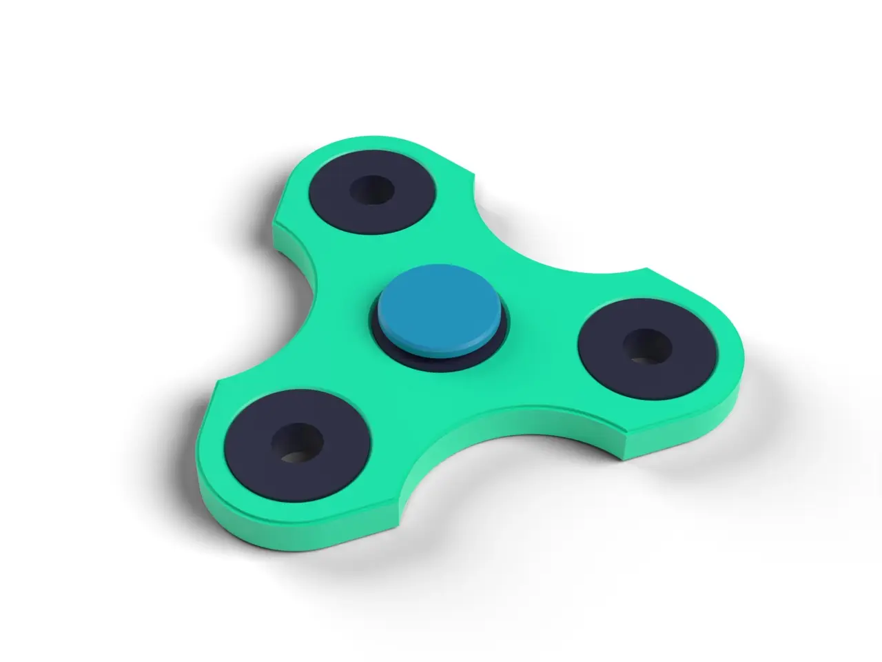 Fidget Spinner for 608 Bearings - Classic Tri Spinner with Caps, Fast Print (OpenSCAD) — modelo 3D