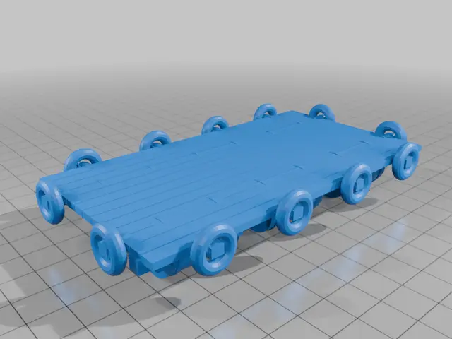 HO Scale Floating Dock with Tires and Flotation Barrels — modelo 3D