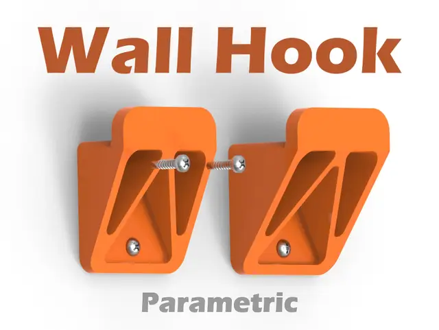 Strongest Wall Hook Collection - 6 variations ( Parametric ) — modelo 3D