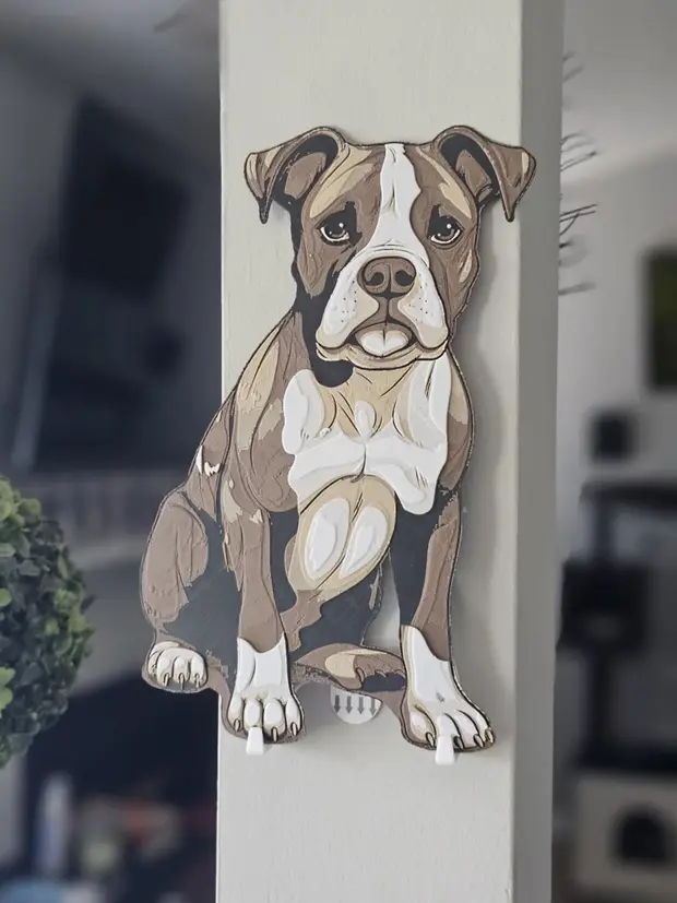 Brown Pit Bull Hueforge 3D Printed Texture Ar — modelo 3D