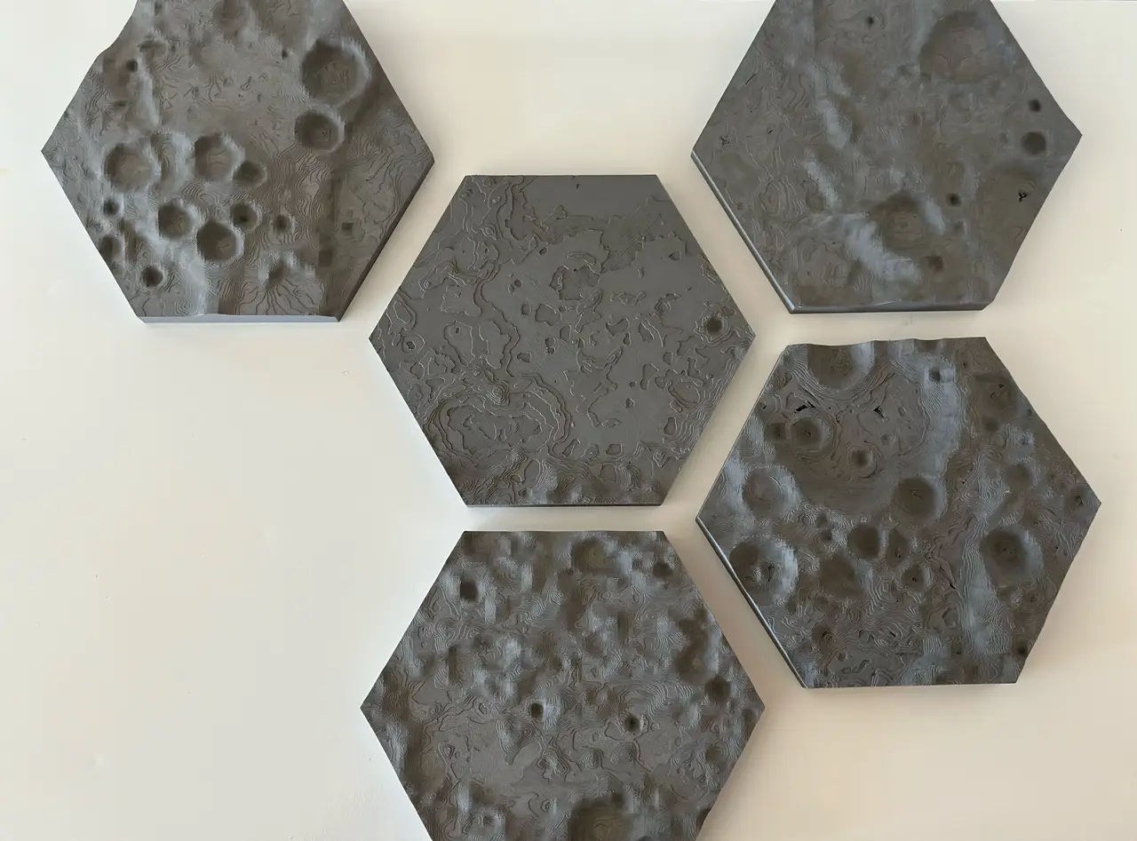 Hexagon Moon Wall Art — modelo 3D